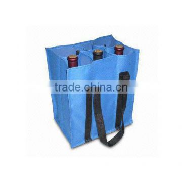 polypropylene foldable recycle customized high quality non woven win bag for 6 bottle