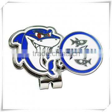 hot sale shark mark polish high quality metal golf hat clip 1606