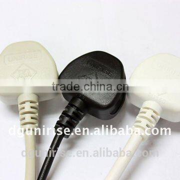 UK type power cord with plug,BS approval power cord with fuse plug