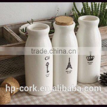 cork lid for ceramic milk bottle