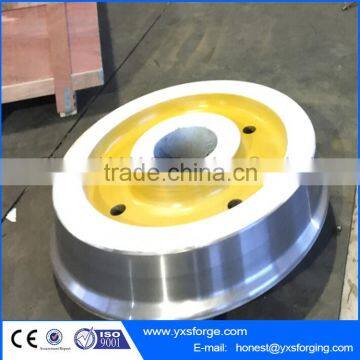 Large table low voltage rail operated ladle transfer car wheel for shipyard