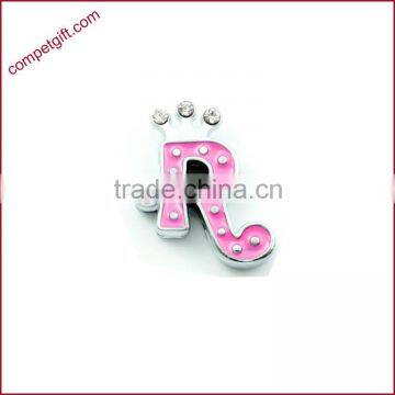 Produce Offer Creative Colored Crown Slider Zinc Alloy Letters Charms photo-5