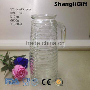 1.5L Factory Supply Glass Water Pitcher, Fruit Infusion Pitcher Wholesale