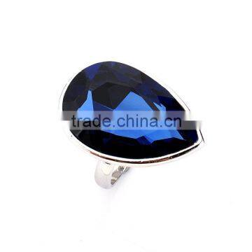 Fashion Navy Crystal Ring Women Jewelry Engagement Finger Photos Rings