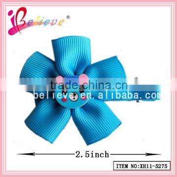 Cheap hair pins wholesale in factory ribbon flower hairgrips hair flower for teenagers