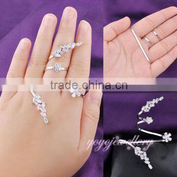 Hot Selling Fashion White Gold Zircon Hand Palm Bracelet