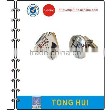 Metal Cufflink With Playing CARDS