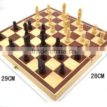 High quality wooden intelligence toy foldable chess board game pieces