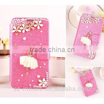 Fashion Diamond Leather Flip Case for Sony Z3