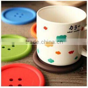 Cute Colorful Silicone Button Coaster Cup Cushion Holder Drink Placemat Mat Home