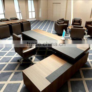 Oak Veneer Office Furniture CEO Table, Wood Veneer Executive Office Table