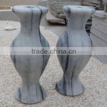 Cloudy Grey Marble Stone Vase