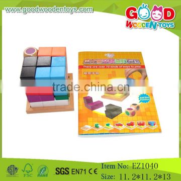 Brain Storm Wooden Block Set Child Intelligence Blocks IQ Block Toy