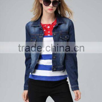 2016 New Arrival Clothing Factories Denim Jacket Leather Sleeve photo-3