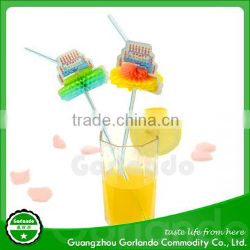 birthday decorative plastic drinking straws