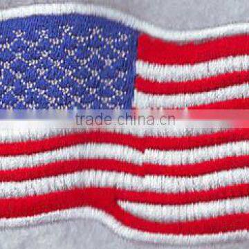 Hottest selling various usa flag badges 100% embroidery badges for garment custom embroidery patches