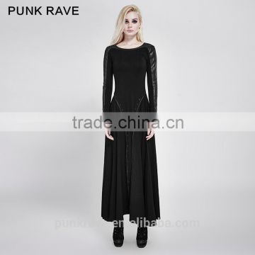 PQ-178 PUNK RAVE"Thorn" Series Punk Dark Minimal Spell PU Leather Dress With Dresseyelets Decoration