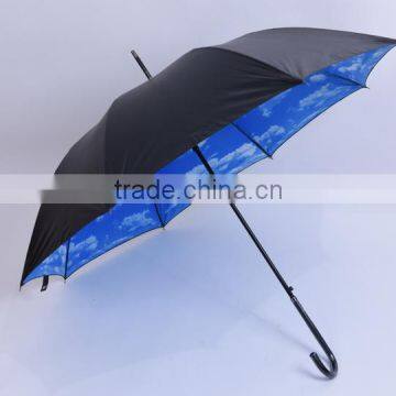 High Quality Multi-color Straight Umbrella for Customized Gift and Black Coating Inside Full Priting photo-5
