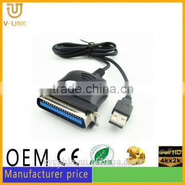 Black Usb 2.0 Prallel Usb to Db25 Male Parallel Printer Cable for Digital Devices