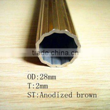 6063 T6 aluminum round pipe with anodized brown/factory price