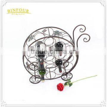 Decorative Metal Wine Rack Metal Bottle Wine Regal Antique Style Black photo-5