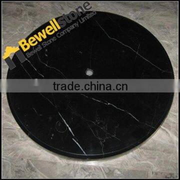 Nero Marquina Black Marble Solid Surface Composite Roud Marble Top Dinning Table