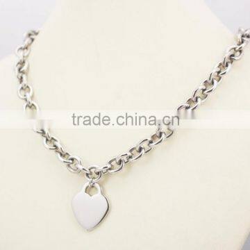 Top Quality Stainless Steel Chunky Chains Heart Necklace photo-4