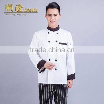 2015 Double -breasted White Kitchen Cooking Clothes
