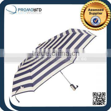 Folding Umbrella Type Black And White Stripe Automatic Umbrella