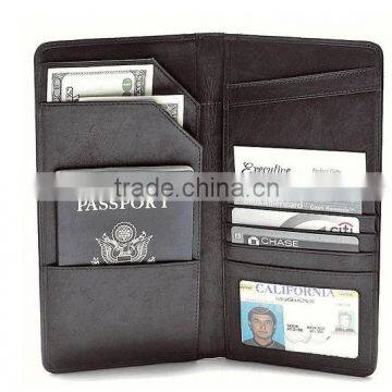 Custom leather passport holder for travel