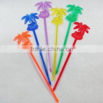 coconut palm swizzle stick / muddler / plastic coconut palm stirrer / drink stirrer