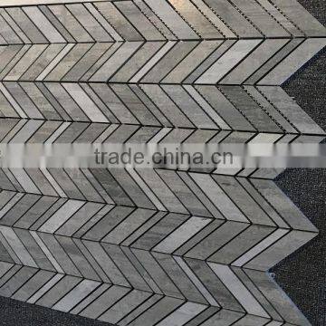 Alzata marble polished mosaic with herringbone shape