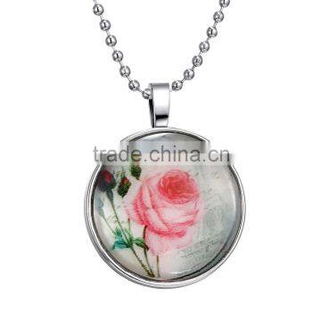 Rose Glowing Necklace DIY Jewelry Glass Dome Pendant--accept Your Picture to do It. photo-2
