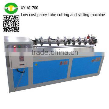 Low cost paper tube cutting and slitting machine