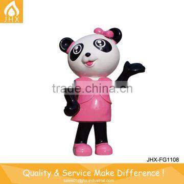 Large Outdoor Fiberglass Resin Pink Panda Statue Sculpture