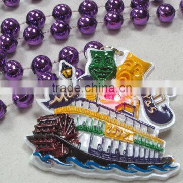 Mardi Gras Beads Necklace Wholesale Round Beads Light Up Beads