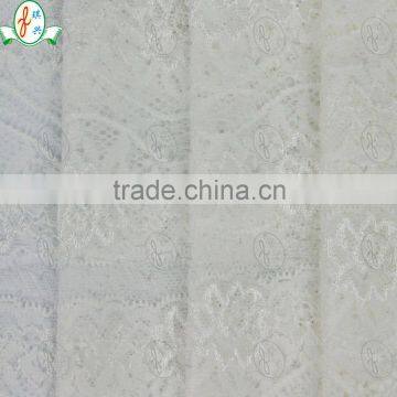 white stretch jacquard lace fabric