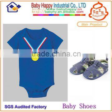 New designer fashion jeans boy sandal with baby cloth set