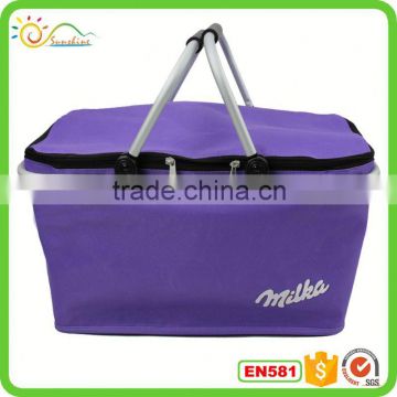 Supply portable folding hand aluminum shopping basket