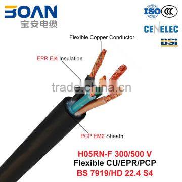 H05RN-F, Rubber Cable, 300/500 V, Flexible CU/EPR/PCP (BS 7919/VDE 0282-4)