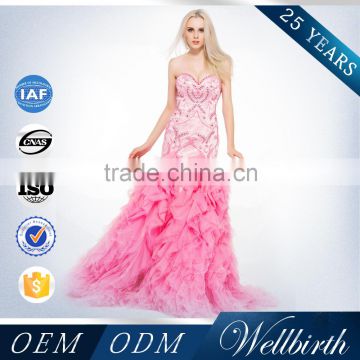 High Fashion Import Crystal Skirt And Top Lebanon Hot Pink Wedding Dress                        
                                                Quality Choice