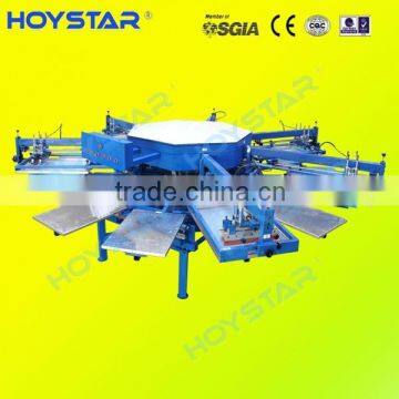 6 Color automatic rotary t-shirt silk screen printing machine