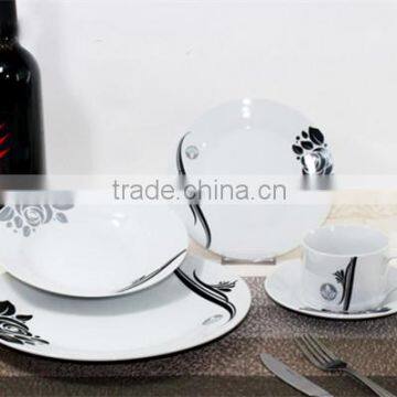 Hot sale 20 pieces white ceramic porcelain sets dinnerware