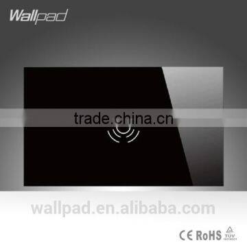 Wholesaler Wallpad LED Black Crystal Glass Panel 110~250V US/Australia Standard Door Bell Electrical Soft Touch Doorbell Switch