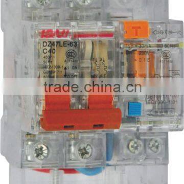 DZ47-63 earth leakage MCB C45 mini circuit breaker