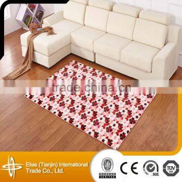 2015 new design glitter floral print carpet