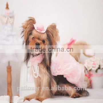 Dog clothes dog wedding dress with pearl