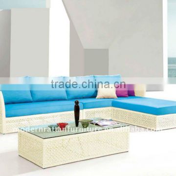 2015 new design French style love resin rattan sofa set with footstool and table