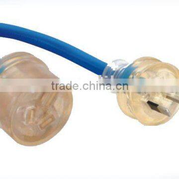 Clear power plug Australia standard extension power lead with clear plug/Australia power plug Australia power cord/