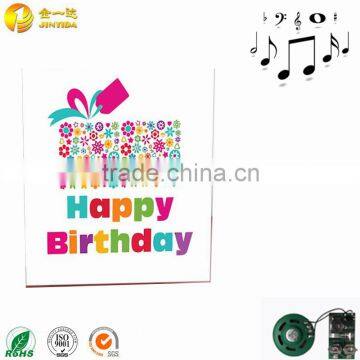 Happy birthday music greeting card with sound chip